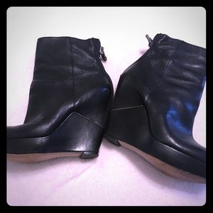 Leather wedge boots. Great condition